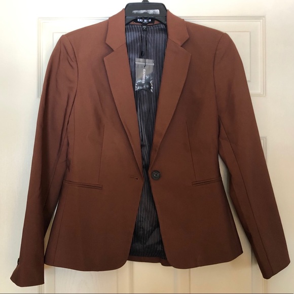 NWT EXPRESS camel brown blazer, size 4 - Picture 2 of 3